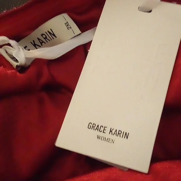 Grace Karen Red Wine Rusched Sequin Off Shoulder Cocktail Dress - Size 2XL - Picture 9 of 11